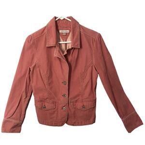 Tommy Jeans Vintage Blazer Womens Size XL Salmon Corduroy Button Up Y2K Retro
